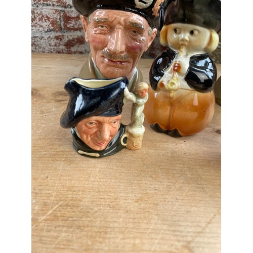 271 - Five Toby Jugs 4x Royal Doulton