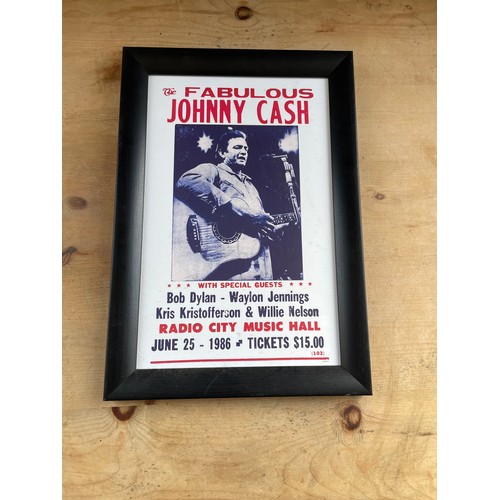 289 - Framed Johnny Cash Poster Radio City 1986