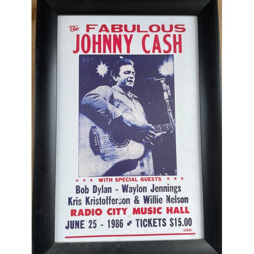 289 - Framed Johnny Cash Poster Radio City 1986