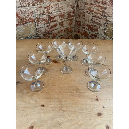 281 - 8 Vintage Babycham Glasses & 1 Modern