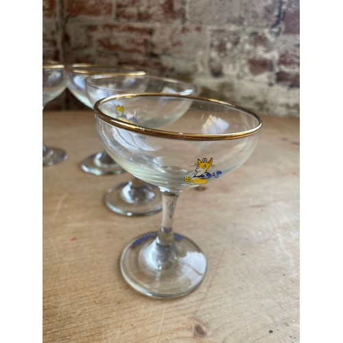 281 - 8 Vintage Babycham Glasses & 1 Modern