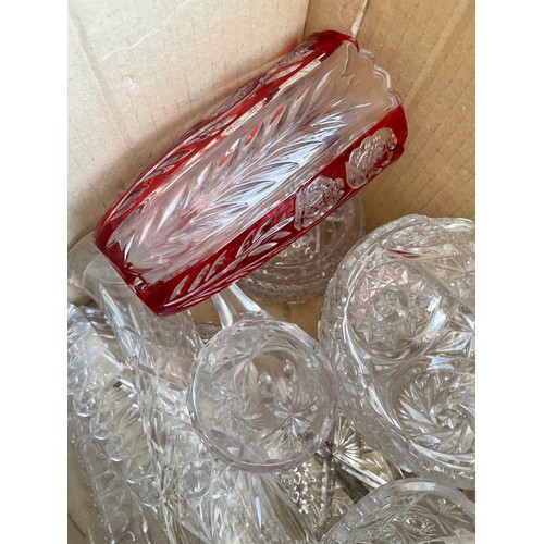 284 - Box of Cut Glass & Crystal Items