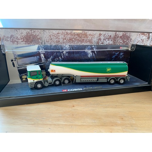 95 - Corgi Modern Trucks Die Cast Models in Display Cases - Leyland DAF Heineken and ERF BP Tanker