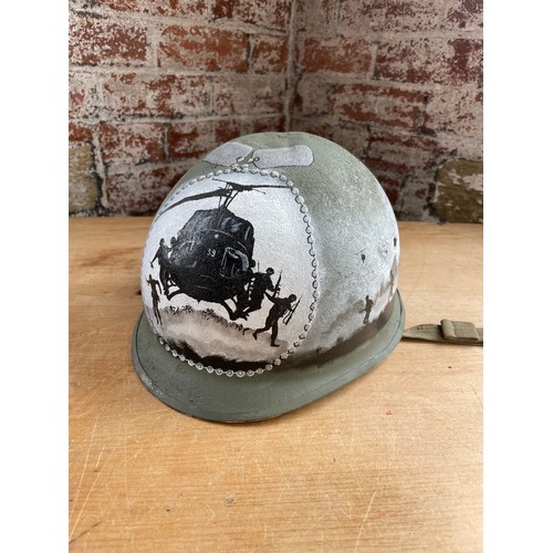 310 - M1 Helmet Vietnam Era Hand Painted