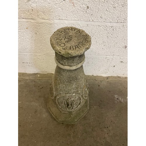 323 - Vintage Cast Stone Birdbath Pedestal