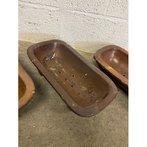 327 - Three Antique Salt Glazed Herb Troughs