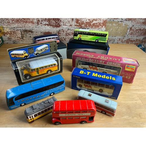 108 - Collection of Various Makes and Liveried Buses and Coach Die Cast Models inc Atlas Editions