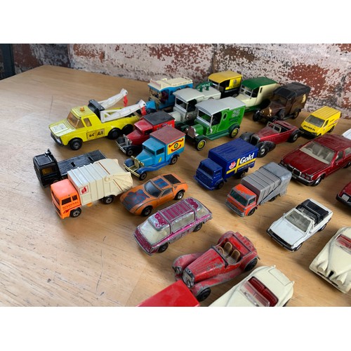 109 - Large Collection of Mostly Play Worn Vintage Matchbox Vehicles