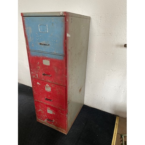 416 - Four Drawer Vintage Metal Filing Cabinet