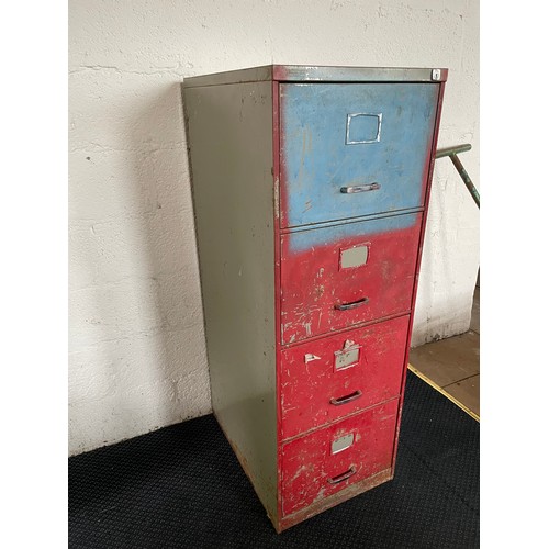 416 - Four Drawer Vintage Metal Filing Cabinet