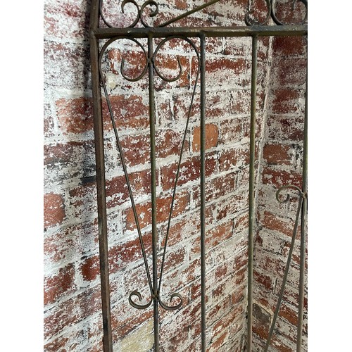 340 - Wrought Iron Garden Gate 84Cm Wide to Hinge 209cm Tall