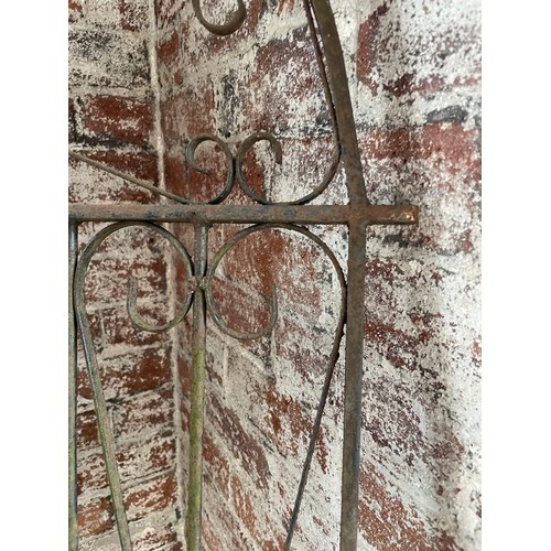 340 - Wrought Iron Garden Gate 84Cm Wide to Hinge 209cm Tall