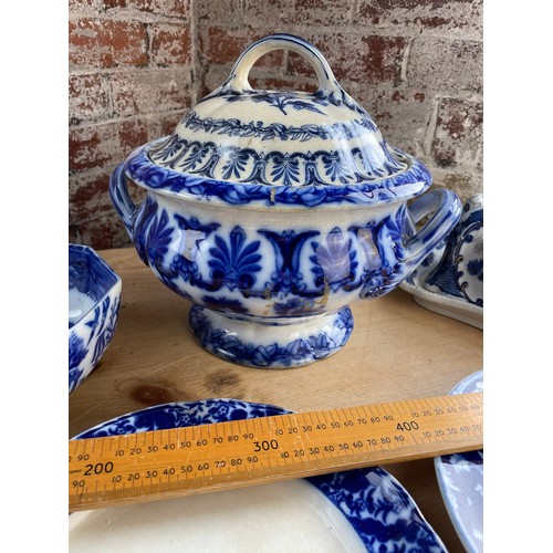 303 - Group Of Antique Blue & White China