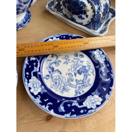 303 - Group Of Antique Blue & White China