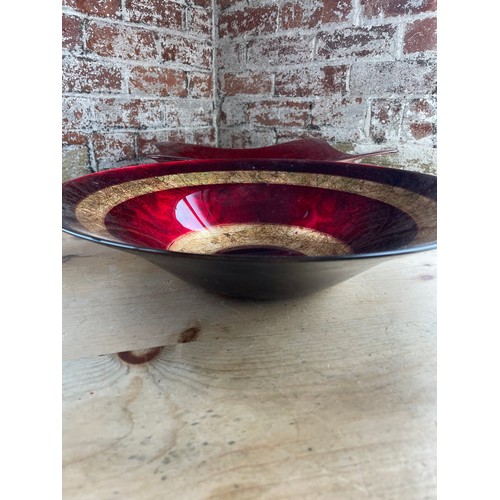 306 - Two Large Decorative Glass Bowls