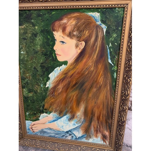 382 - Print of Renoir's Mademoiselle Irene Cahan d'Anvers and Artists Rendition