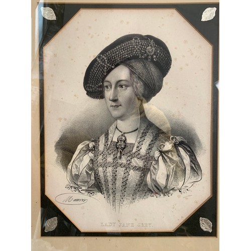 383 - Lady Jane Grey Lithograph by de Villain c. 1835