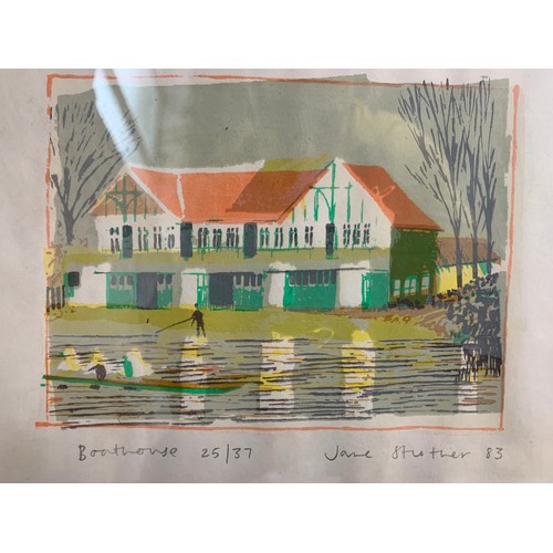 385 - Jane Strother very limited signed print 'Boathouse'