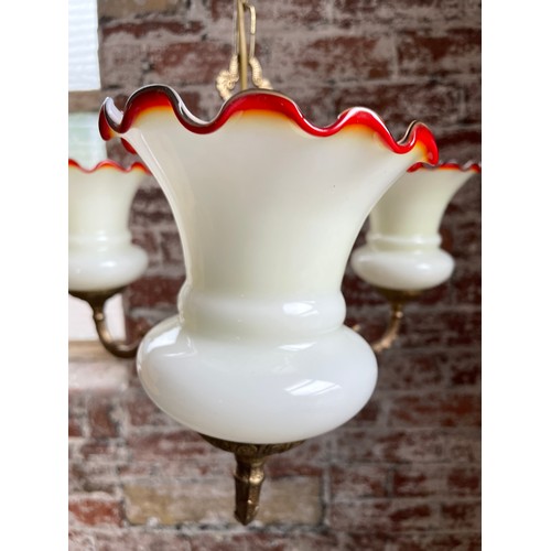 412 - Vintage Ceiling Light With Glass Shades