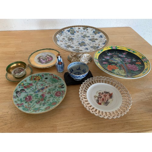 173A - Collection of Japanese and other Ceramics.  Cake stand does need top re-attaching
