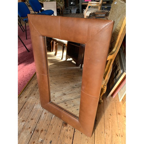 413A - Large Leather Framed Mirror by Next