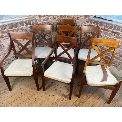 417 - Quality Solid Wood Chairs, Four Chairs Three Carvers 1 Carver As Found