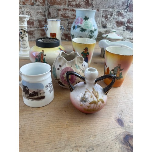 108 - Nice Group Of Collectable Antique & Vintage Pottery Inc. Souvenir Ware, Hand Painted & A&S Arcadian