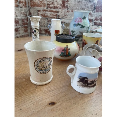 108 - Nice Group Of Collectable Antique & Vintage Pottery Inc. Souvenir Ware, Hand Painted & A&S Arcadian