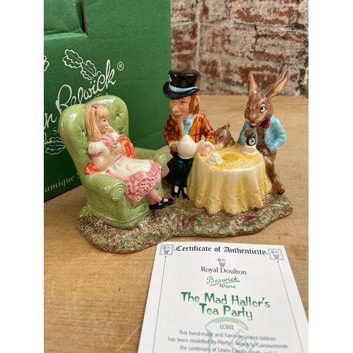 120 - Royal Doulton Beswick Ware Mad Hatters Tea Party. Limited Edition no.833 With Box & COA