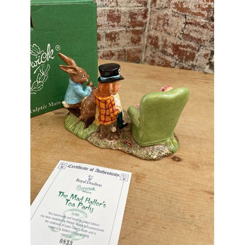 120 - Royal Doulton Beswick Ware Mad Hatters Tea Party. Limited Edition no.833 With Box & COA