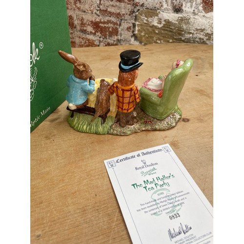 120 - Royal Doulton Beswick Ware Mad Hatters Tea Party. Limited Edition no.833 With Box & COA