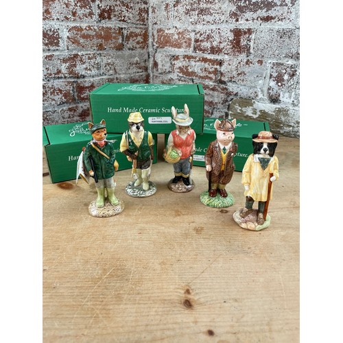 123 - Five Beswick English Country Folk. Three With Boxes. ECF1, ECF2, ECF3, ECF4 & ECF5