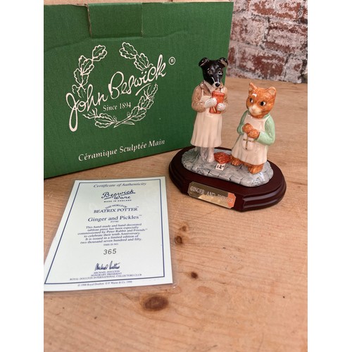 125 - Beswick Ginger & Pickles Figure. Boxed Limited Edition No.365 With Plinth & COA