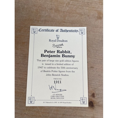 127 - Beswick Benjamin Bunny Limited Edition Figure (1911/1947) Code LBPBPG 1845. With COA