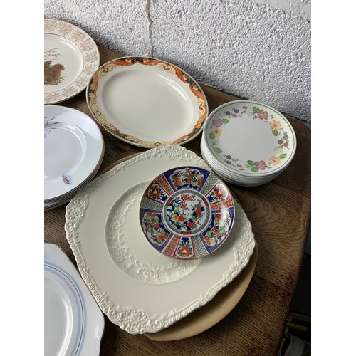 268 - Various Vintage Decorated Plates and Glass Sandwich Plates - Meakin etc.