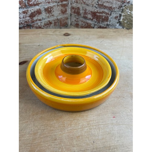 133 - Shelley Art Deco Posy Bowl, Bright Orange Harmony Pattern