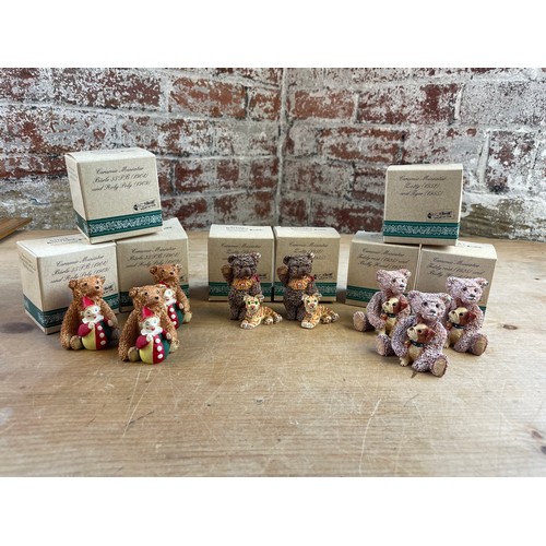 135 - Steiff Boutique Miniature Collectable Bears x 8. Boxed, New Old Stock.