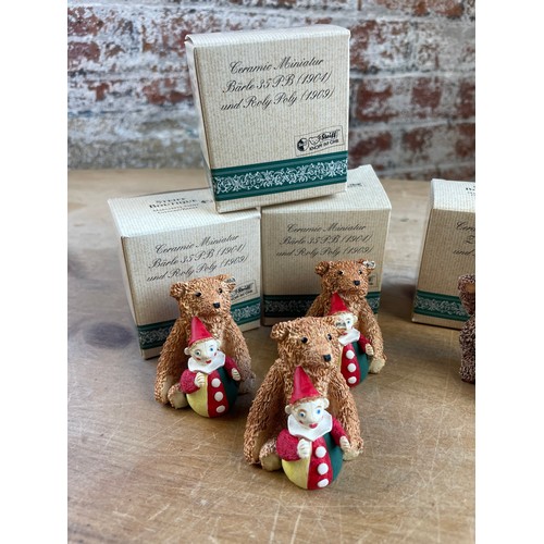 135 - Steiff Boutique Miniature Collectable Bears x 8. Boxed, New Old Stock.