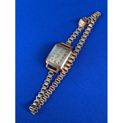 72 - Vintage J W Benson London 9ct Gold Cased Ladies Swiss Made Cocktail Watch - missing crown