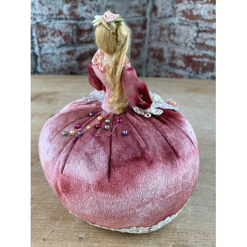 256 - Porcelain Lady Pin Cushion