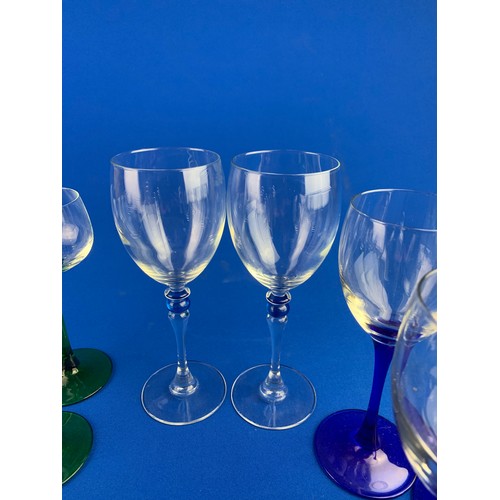 146 - Three sets of Vintage Wine Glasses