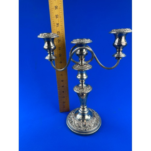 240 - Large Stunning Silver On Copper Candelabra