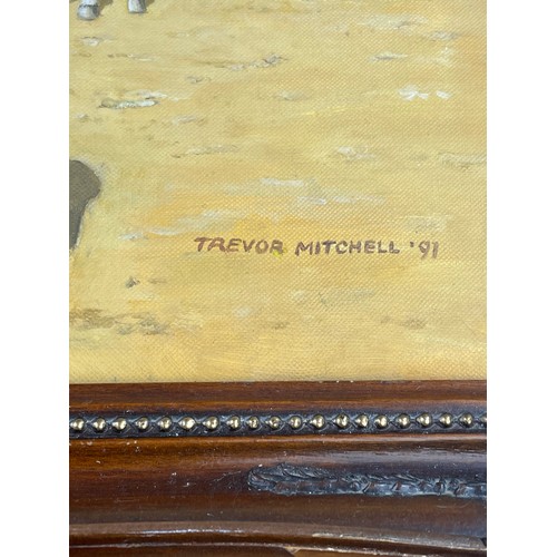 161 - Original Trevor Mitchell (Artist & Illustrator) Painting Depicting Seaside Scene With Punch & Judy S... 