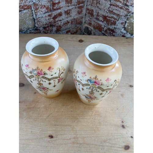 84 - Pair Of Crown Devon Fieldings Vases 1 as Found