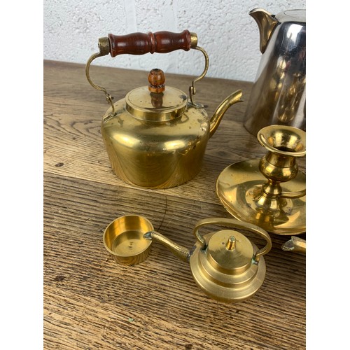 200 - Collectable Brass Items and Stainless Coffee Pot