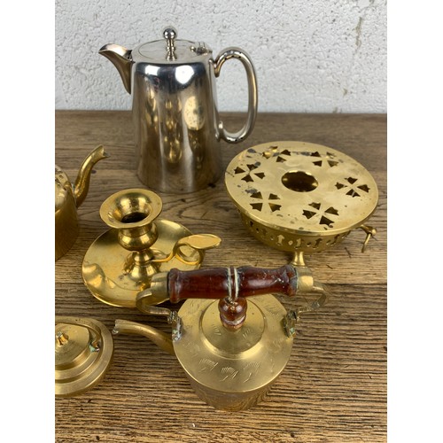 200 - Collectable Brass Items and Stainless Coffee Pot