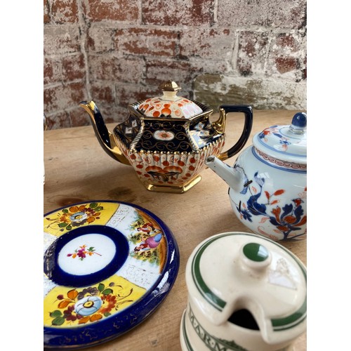 183 - Teapots, Biscuit Barrel And Other Vintage Items