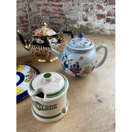 183 - Teapots, Biscuit Barrel And Other Vintage Items