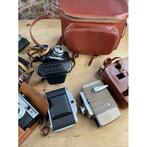 353 - Collection Of Vintage Cameras, Quality Camera Cases & JVC Video Camera