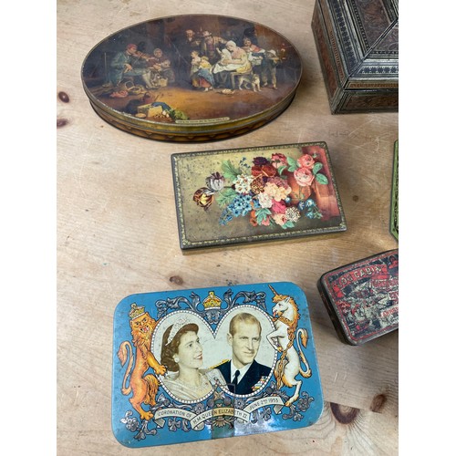 171 - Group Of Quality Collectible Tins. Huntley & Palmers, Rowntree, Bleu Bird Etc.